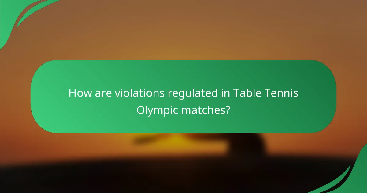 How are violations regulated in Table Tennis Olympic matches?