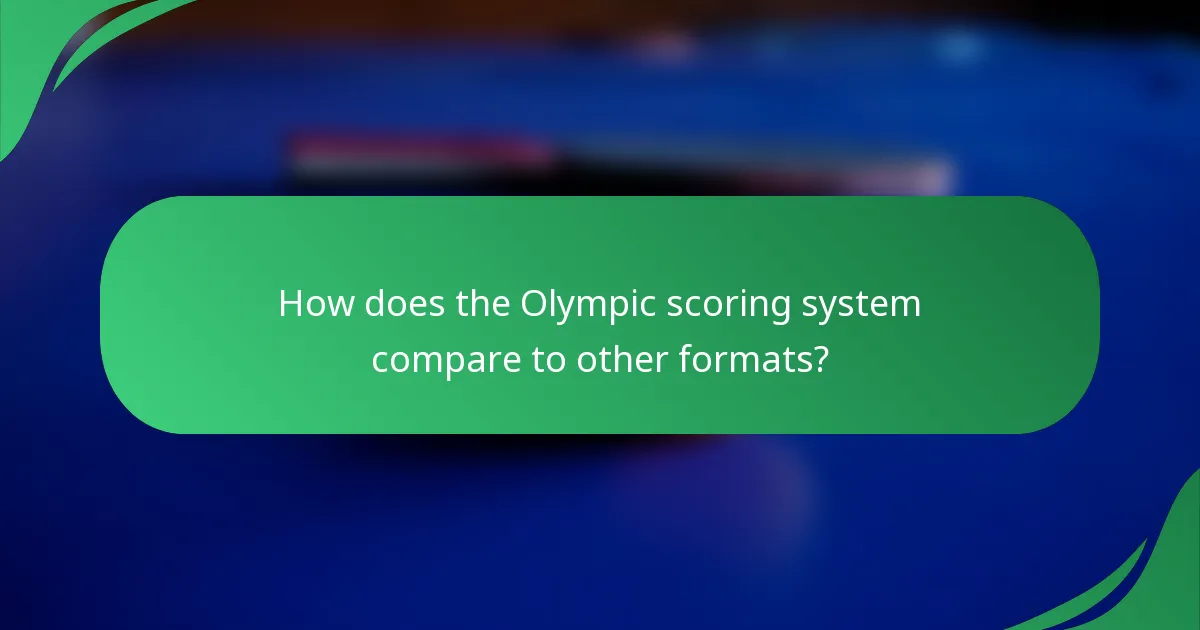 How does the Olympic scoring system compare to other formats?