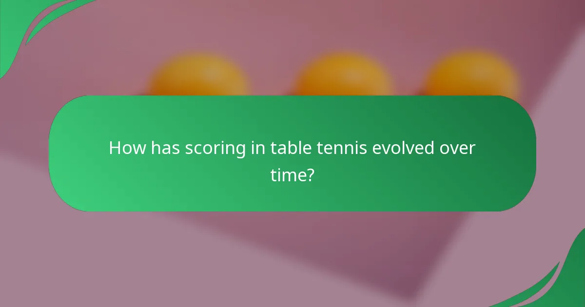 How has scoring in table tennis evolved over time?