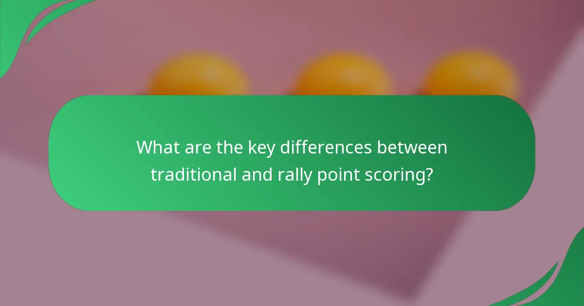 What are the key differences between traditional and rally point scoring?