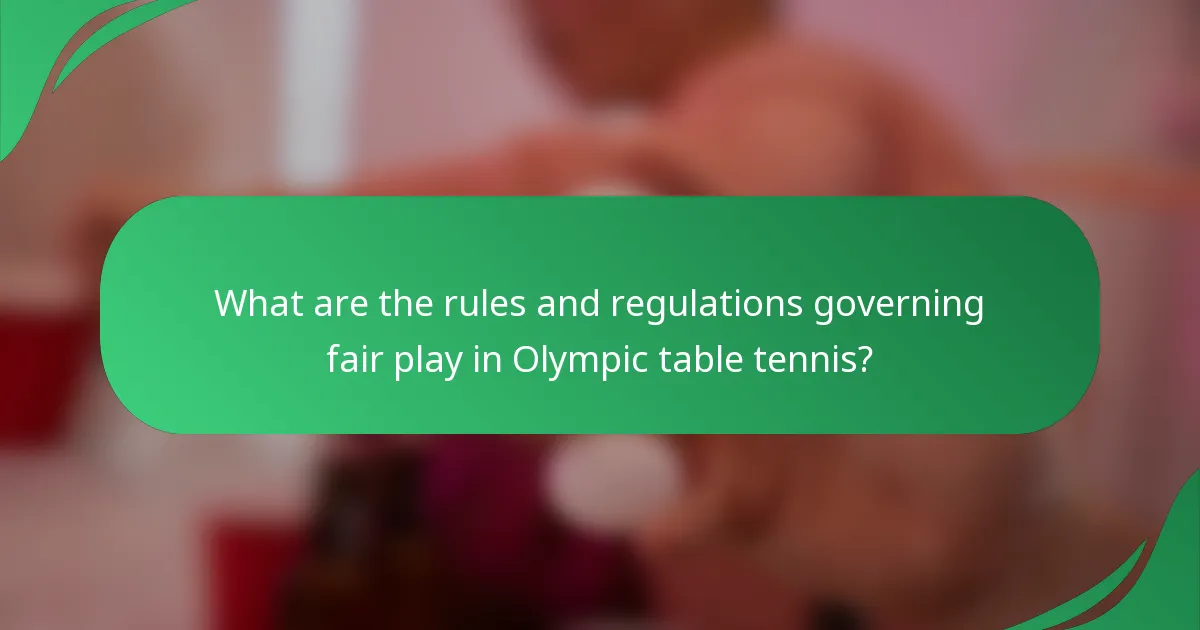 What are the rules and regulations governing fair play in Olympic table tennis?