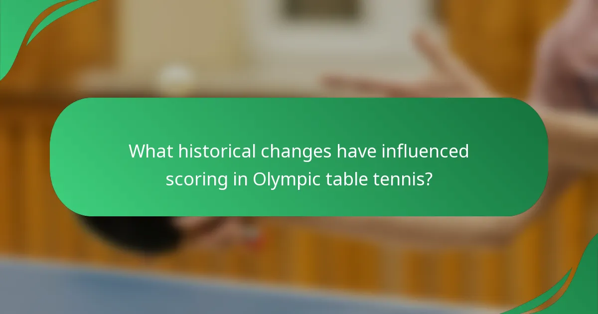 What historical changes have influenced scoring in Olympic table tennis?