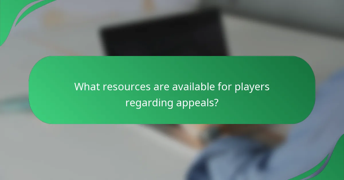 What resources are available for players regarding appeals?