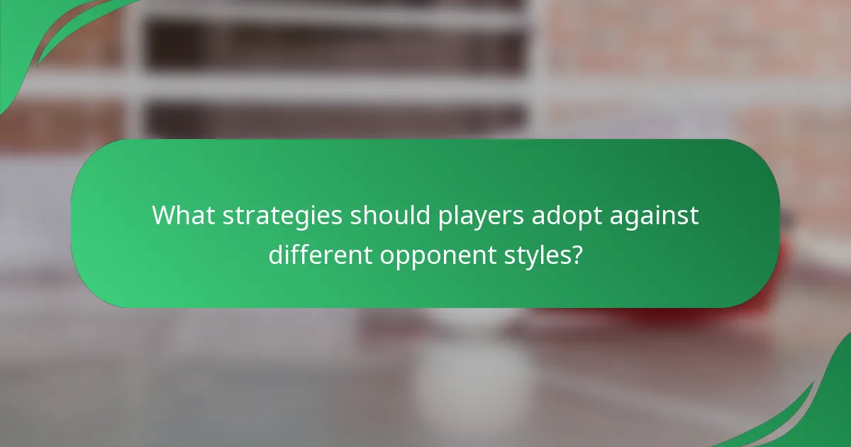 What strategies should players adopt against different opponent styles?