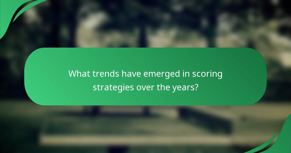 What trends have emerged in scoring strategies over the years?